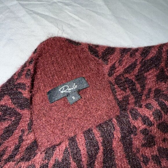 Rails Genevieve animal-print wool-cashmere sweater - Size Small - Picture 4 of 10